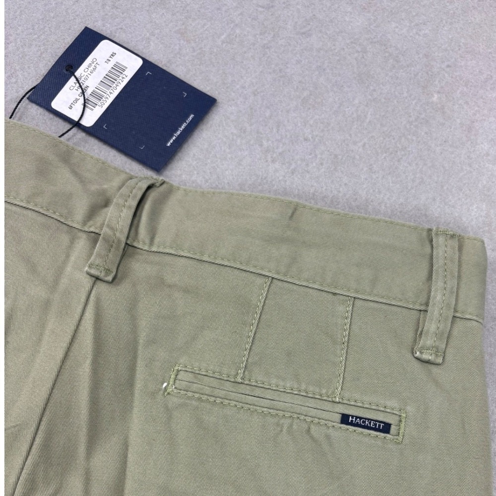New with Tags Hackett London Boys olive chino pant size‎ 7/8Y adjustable waist - Picture 7 of 8